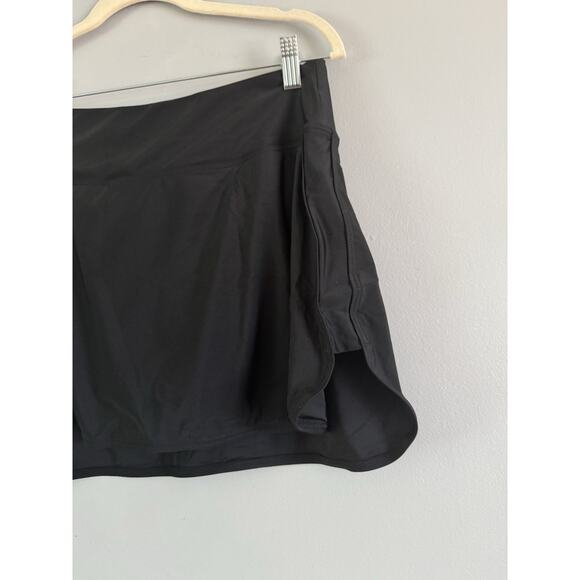 NWT Tempt Me Black Lined Swim Skirt Size Large Zipper Pocket - Picture 3 of 6